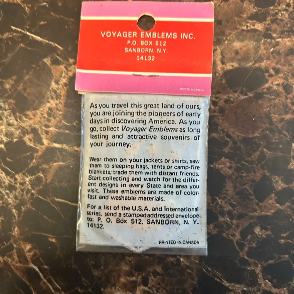 vintage Voyager brand souvenir patch for South Carolina